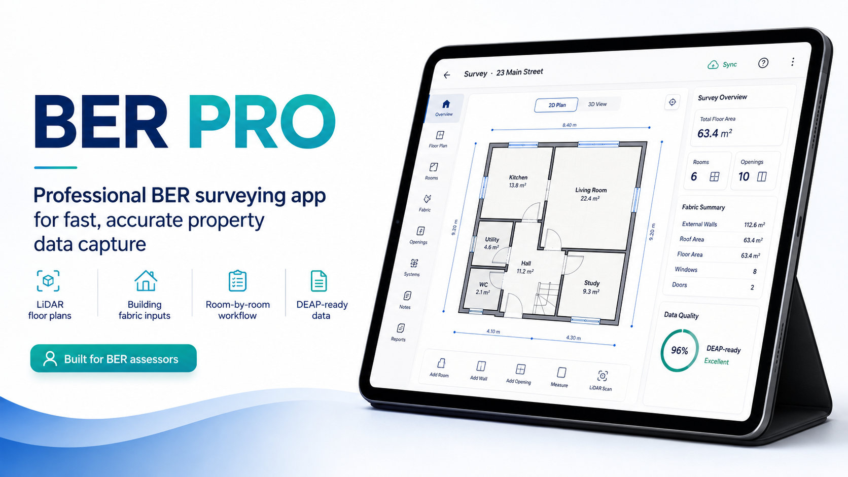 BER PRO surveying application demonstrated on an iPad